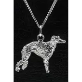 MOOYE ® - Collectie Zilveren Barzoi ketting hanger - groot