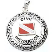 MOOYE ® - Collectie Zilveren Duikvlag duikinstructeur kettinghanger