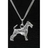 MOOYE ® - Collectie Zilveren Irish terrier ketting hanger - groot