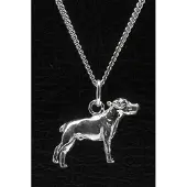 MOOYE ® - Collectie Zilveren Amerikaanse bulldog ongecoupeerd ketting hanger - groot