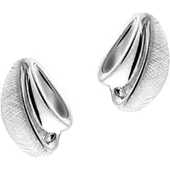 Trendjuwelier huiscollectie Oorknoppen Gescratcht Zilver Gerhodineerd Glanzend 9.5 mm x 6.5 mm