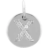 Trendjuwelier huiscollectie Bedel Letter X Zirkonia Zilver