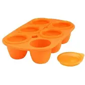 Mastrad Babyvoedsel bewaarbakjes 6x, 60ml, oranje - Baby