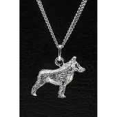 MOOYE ® - Collectie Zilveren Schipperke ketting hanger - groot