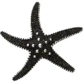 MOOYE ® - Collectie Zilveren Zeester groot met lavazand kettinghanger