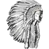 MOOYE ® - Collectie Zilveren Indiaan gezwart met tooi XL kettinghanger