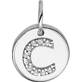 Trendjuwelier huiscollectie Bedel Letter C Zirkonia Zilver
