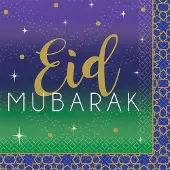 Amscan Servetten "eid Mubarak" 25 X 25 Cm 16 Stuks
