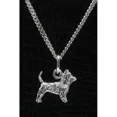 MOOYE ® - Collectie Zilveren Australische terrier met staart ketting hanger - klein