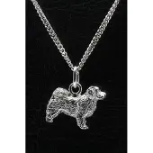 MOOYE ® - Collectie Zilveren Tibetaanse spaniel ketting hanger - groot