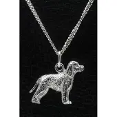 MOOYE ® - Collectie Zilveren Irish water spaniel ketting hanger - groot