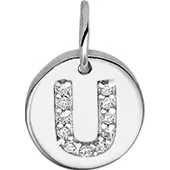 Trendjuwelier huiscollectie Bedel Letter U Zirkonia Zilver
