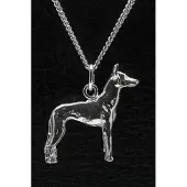 MOOYE ® - Collectie Zilveren Pharaoh hound ketting hanger - groot