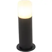 QAZQA Staande buitenlamp zwart met opaal kap wit 30 cm IP44 - Odense