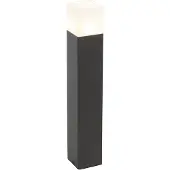 QAZQA Staande buitenlamp zwart met opaal witte kap 50 cm - Denmark