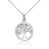 Montebello Ketting Levensboom - Dames - Zilver gehrodineerd - ?16 mm - 45 cm