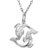 Montebello Ketting Vissen - Dames - 925 Zilver - Horoscoop - Dier - 17 x 20 mm - 45 cm