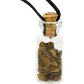 Yogi & Yogini Geschenkflesje aan waxkoord met tijgeroog - 3.6 cm (5 stuks) - M