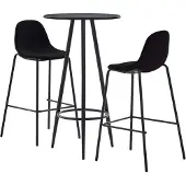vidaXL 3-delige Barset stof zwart