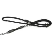 Beeztees leren dressuurlijn Buffalo rond. Zwart. 200 cm x 10 mm.
