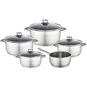 Big Buy Cooking 341979 9-piece stainless steel cookware set - All hobs including induction