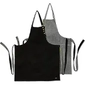 Dutchdeluxes Schort Dutchdeluxes Reversible Serie Apron Black Pied De Poule