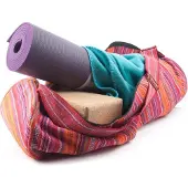 Phoenix Yogamat Tas Katoen Roze Gestreept