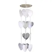 Yogi & Yogini Windmobiel witte hartjes Capiz schelp (35x8 cm) (1 stuks)