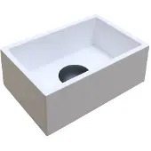 Ink Break Opzet Fonteinkom Rechthoek 27x18cm Polystone - Glans Wit - 8718835076061 - Rechthoekig - Wastafels, Opzetwastafels