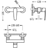 Tres flat douchemengkraan chroom 20416701