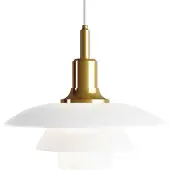 Louis Poulsen PH 3 1/2-3 glazen hanglamp messing