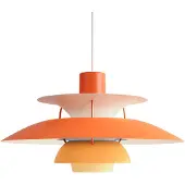 Louis Poulsen Hanglampe , PH 5 500, dimbare, Oranje, Woonkamer, Metaal, Designer