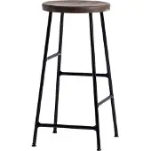HAY Cornet Barkruk Soft black powder coated steel base H65 Standard glider | Smoked oiled solid oak seat