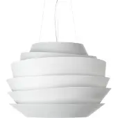 Foscarini Design hanglamp Le Soleil, dimbaar, wit / opaal, Woon-/ Eetkamer, Kunststof, Design, hanglamp