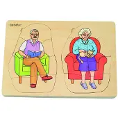 Beleduc lagenpuzzel opa en oma 40 stukjes