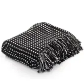 Super Merchant Plaid vierkanten 160x210 cm katoen zwart