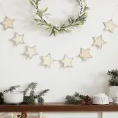 My Dream Day - Let it Snow - Houten slinger ster met glitter