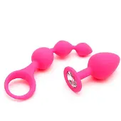 Rimba - Barcelona - Anaal Set Met Buttplug En Anaal kralen - Roze