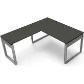 Kerkmann Hoekbureau Workspace 160cm antraciet hoogte verst.