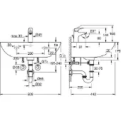 GROHE Bau Ceramic - Wastafel 600 + wastafelkraan Start Flow met waste, alpine wit/chroom 39472000