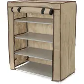 Compactor Schoenenkast Van Stof - 4-laags - Bruin