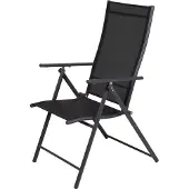 Pro Garden Vouwstoel/ Klapstoel/ Tuinstoel/ Campingstoel - 59 X 108 cm - Staal/polyester - Antraciet