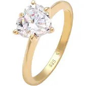 Elli Ring 'Herz' goud / transparant