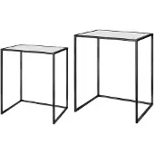 Riverdale Bijzettafel Amaro Rectangular Zwart 60 cm (set van 2)