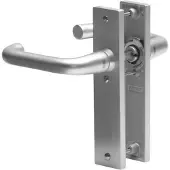 Nemef 3252 B Beslag kortschild afgerond | D kruk-kruk | geveerd | krukstift 8mm | F1 aluminium | Blind-blind - 9325202000