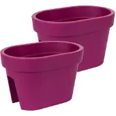 Prosperplast Bloembak Balkonbak Lofly Railing 27x40x25cm FUCHSIA Prosperplast / 2 STUKS ! /