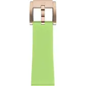 Marc Coblen Siliconen Rubber Horlogebandje 22mm geschikt voor Samsung Galaxy Watch / Gear S3 / Garmin Vivoactive / Huawei Watch GT - Lichtgroen met Rosegouden Gesp