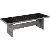 vidaXL Tuintafel 240x90x74 cm poly rattan en glas