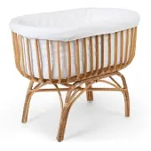 Childhome Omrander voor Rattan Wieg – Jersey Katoen – Ecru – Beschermrand – Zachte Bumper