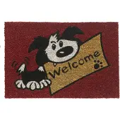 Overig Ruco Deurmat Welcome Hond - Kokos - 40x60cm - Rood